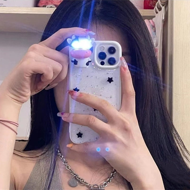 Świecąca Krowa 3D Przezroczysta Etui na iPhone