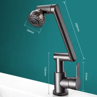 Zraszacz wodny z mechaniczną, uniwersalną, obrotową wylewką odporną na zachlapania