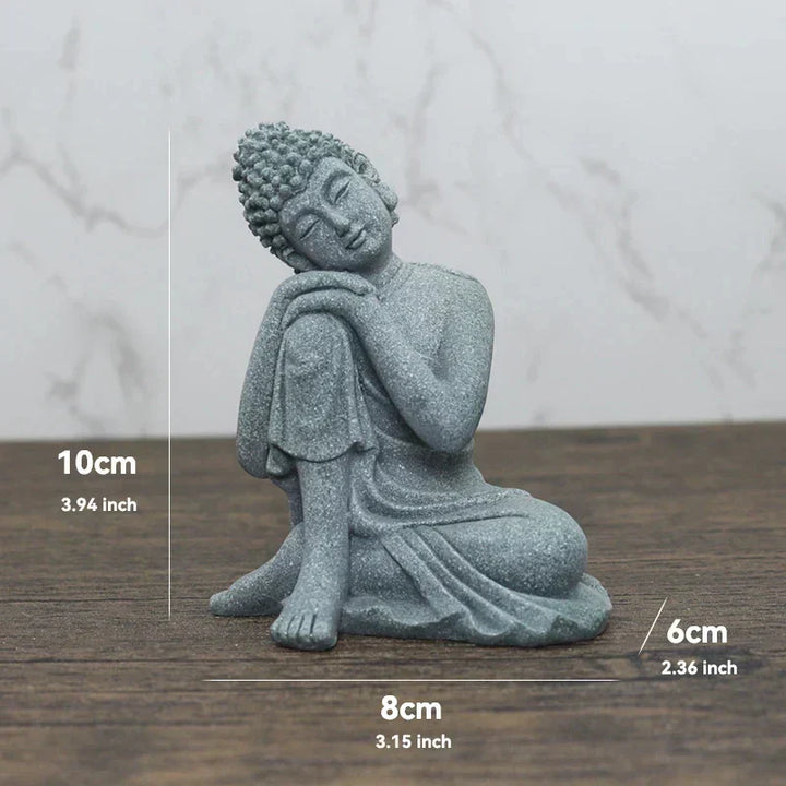 Mała figura Buddy z kamienia - buddyjscy mnisi, figury buddyzmu tybetańskiego, ornament do ogrodu zen, dekoracja do akwariów, medytacja w domu
