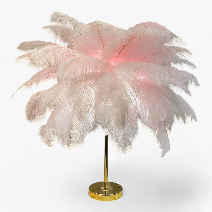 FeatherGlow | Lampa stołowa z dotykowym sterowaniem - LED z piórami do dekoracji wesel i wnętrz