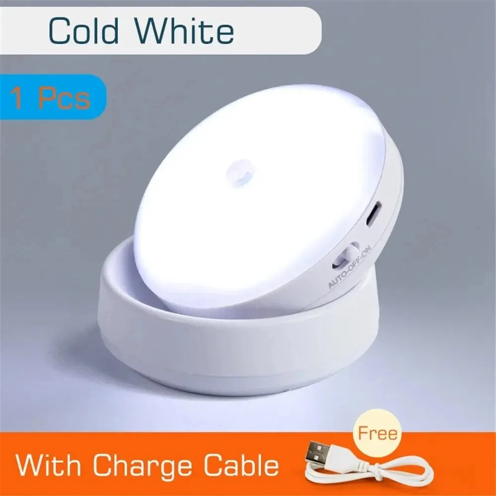 LumiFlex360 LED Nocna Lampa | Czujnik Ruchu | Obrót 360° | Ładowalna | Magnetyczna i Bezprzewodowa