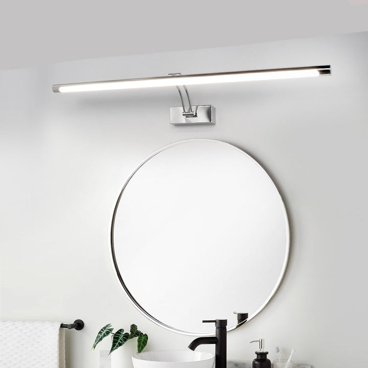 Lampa ścienna LED 80-100 cm - Nowoczesne czarno-srebrne oświetlenie ścienne do łazienki, wewnętrznie montowane światło do obrazów