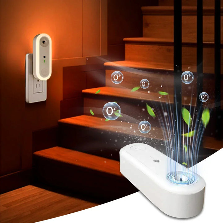 Oczyszczacz powietrza i lampka nocna Aeroluna | Technologia jonowa bez filtra | Do sypialni, kuchni i biura | Kompaktowy i cichy