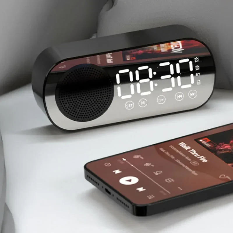 Cyfrowy zegar alarmowy z głośnikiem Bluetooth i radiem FM