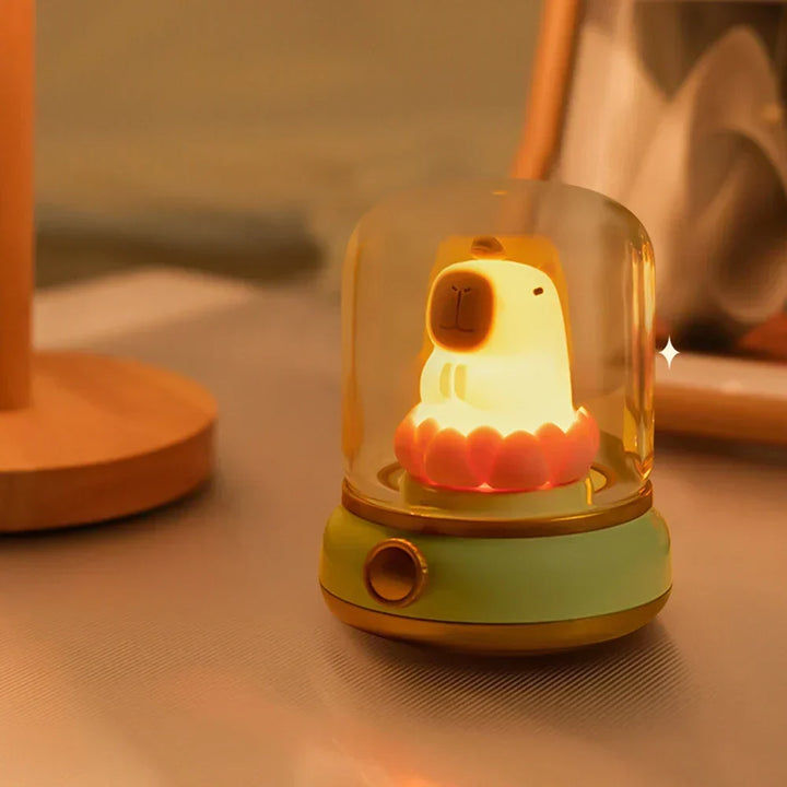 LumiFlame LED Nocna Lampa | Retro Design Olejowy | Ładowana przez USB | Ciepłe Światło Nastrojowe