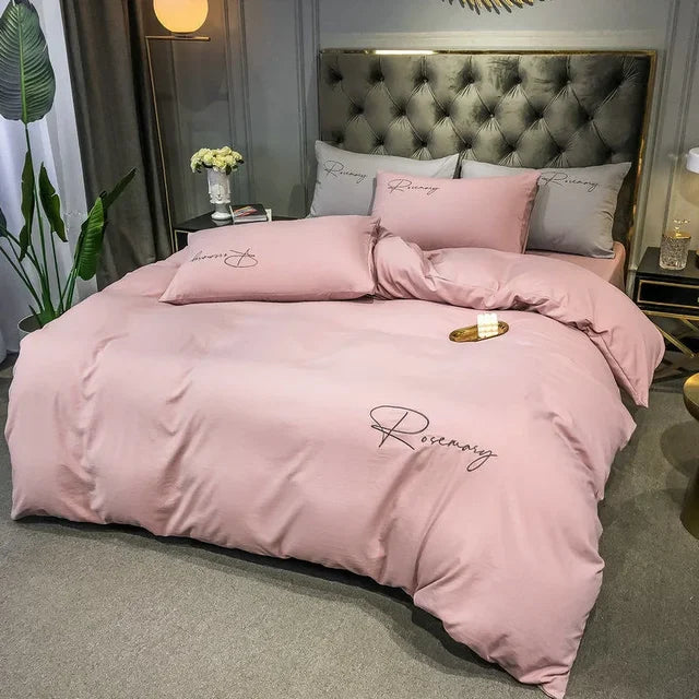 EmbroiLux Pościel - Elegancka luksusowa poszwa na kołdrę z haftem