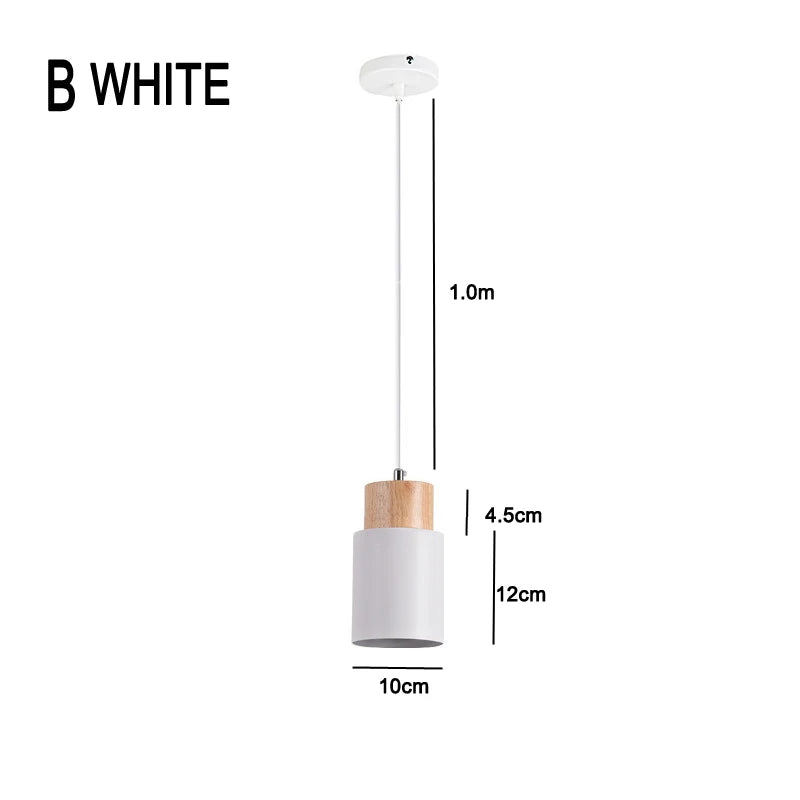 Nowoczesne Wiszące Lampy LED Nordic z Metalu i Drewna - Lampy do Jadalni i Kuchni