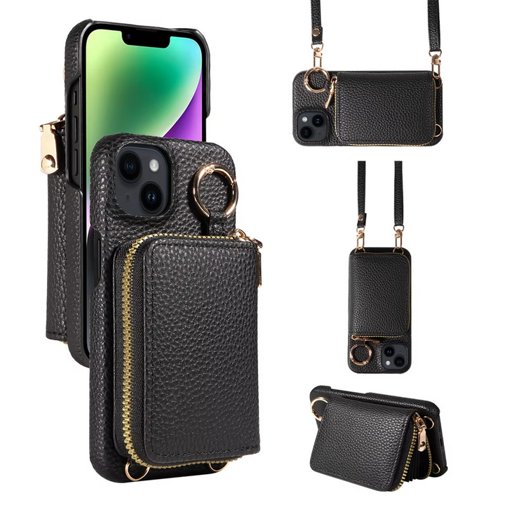 Premium Etui Skórzane na iPhone z Funkcją Wielofunkcyjną i Ochroną Przeciwdegaussową