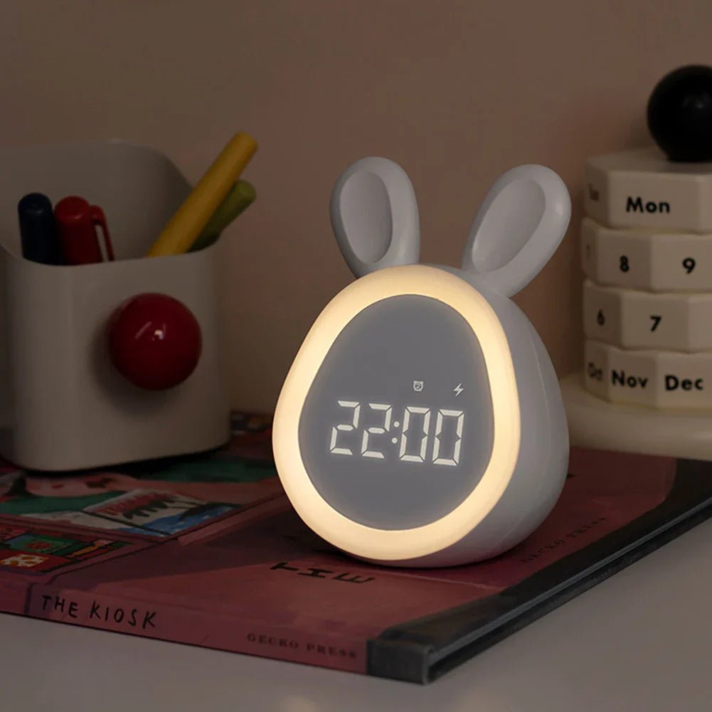 WakkerKonijn – Budzik dla dzieci z LED-owym nocnym światłem i zabawnym designem królika
