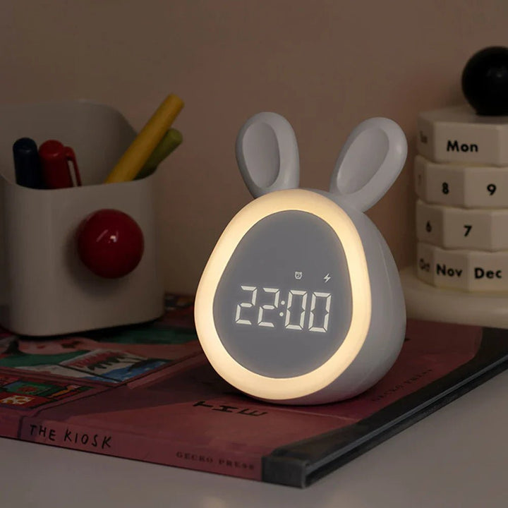 WakkerKonijn – Budzik dla dzieci z LED-owym nocnym światłem i zabawnym designem królika