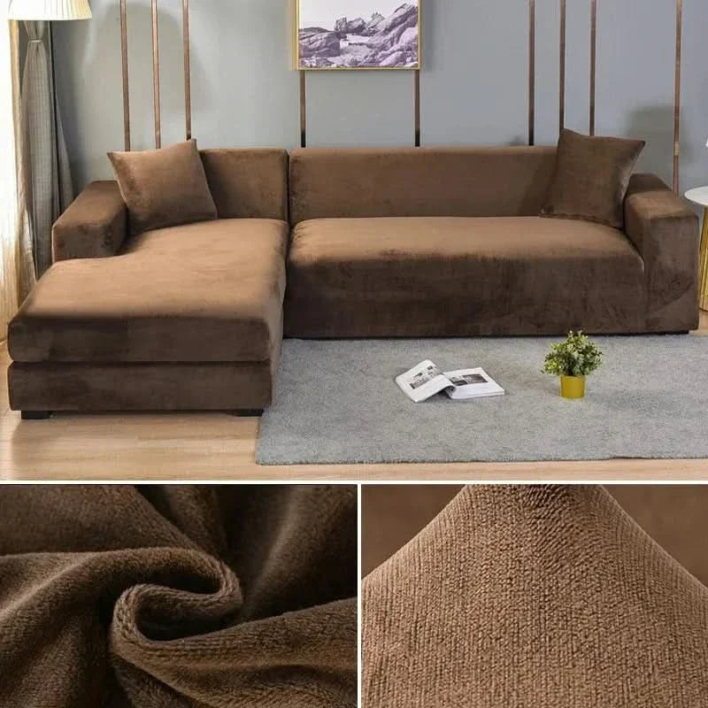 PlushFit - Pokrowce na Sofy Wysokiej Jakości Wykonane z Rozciągliwego Aksamit