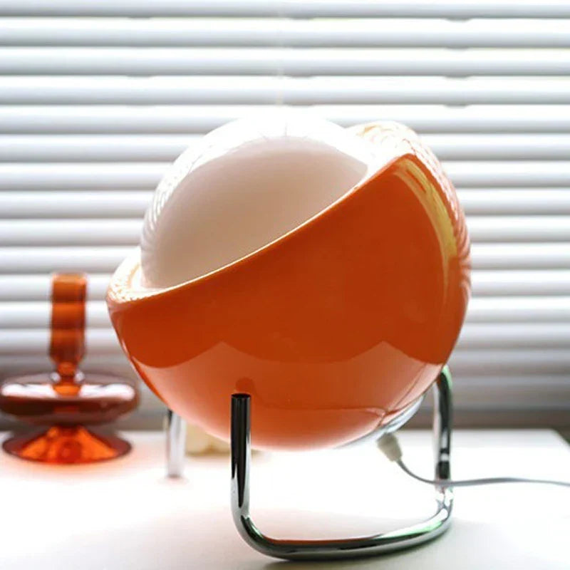 Lampa Stołowa Aurivio | Szkło i Stal Nierdzewna | Retro-Nordycki Design | LED Nocna Lampa Beżowa/Pomarańczowa | Ø21×H25 cm