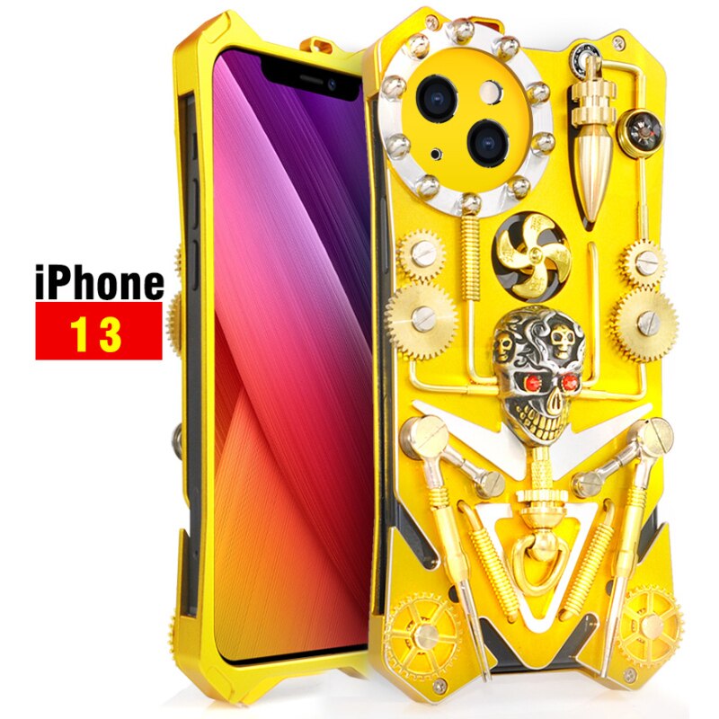 Mechaniczna Czaszka w Stylu Cyberpunk - Etui na iPhone
