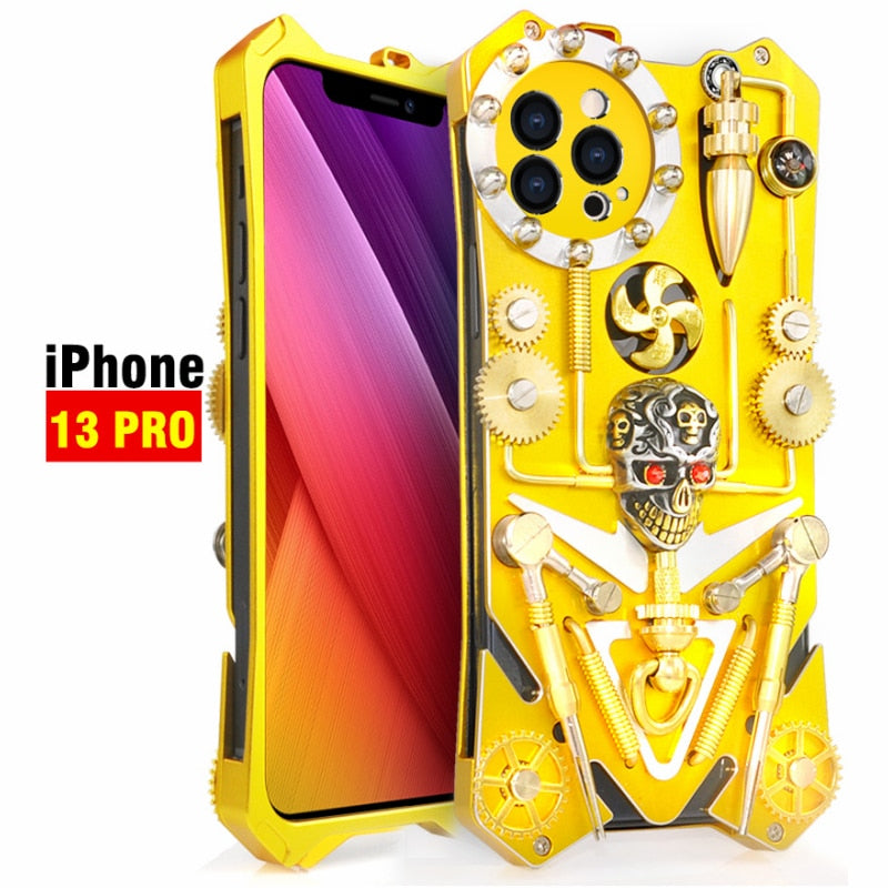 Etui na iPhone w stylu Cyberpunk z Mechanic Skull