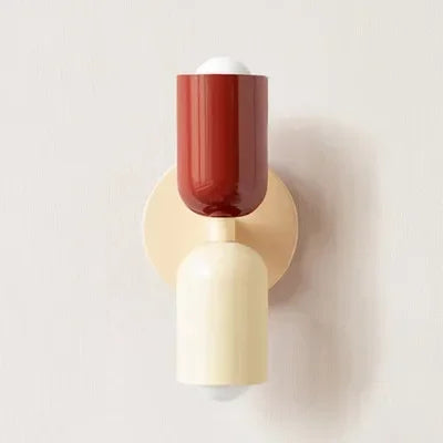 Nowoczesna Minimalistyczna Lampa Ścienna LED Nordic Kremowa z Podwójną Głowicą do Salonu Sypialni oraz Biura - Element Dekoracyjny Wnętrza