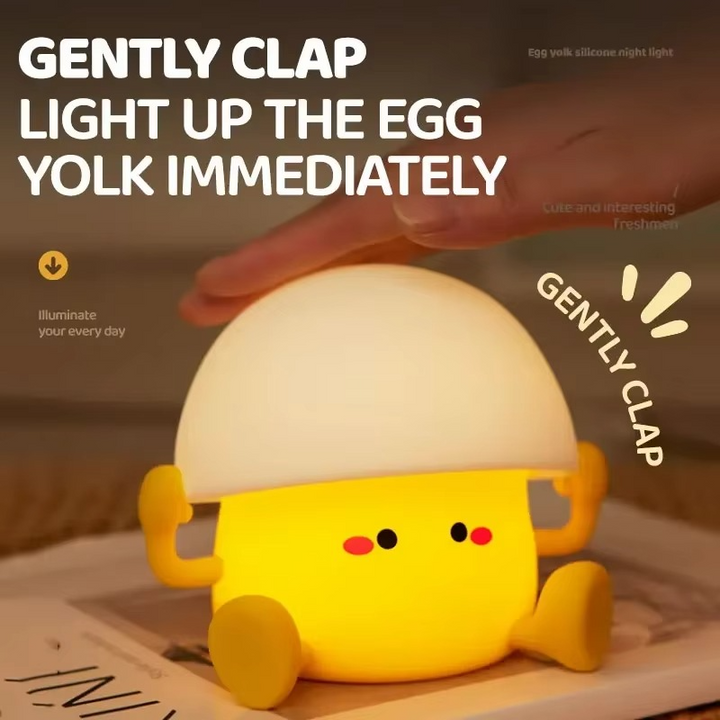 Urocza Lampa Nocna LED w Kształcie Grzyba z Żółtkiem Jaja