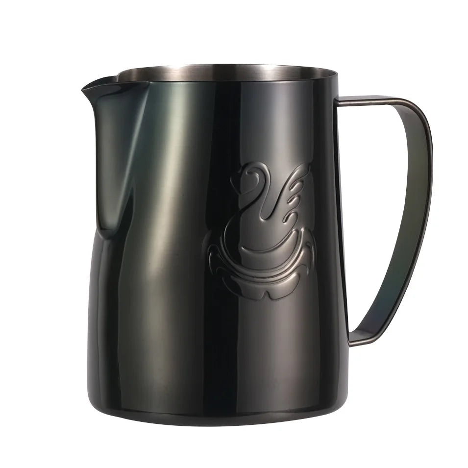 600ml stalowy dzbanek do kawy, spieniacz do mleka, kubek, urządzenie do robienia śmietany, narzędzie do latte art, elegancka łabędź