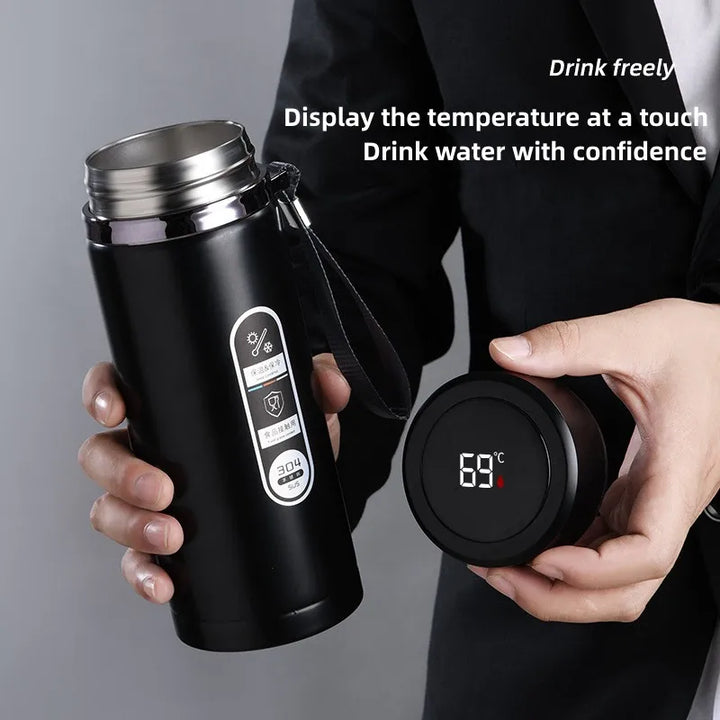 800ml-1L Termos ze Stali Nierdzewnej – Przenośny Flask z Wyświetlaczem Temperatury LED