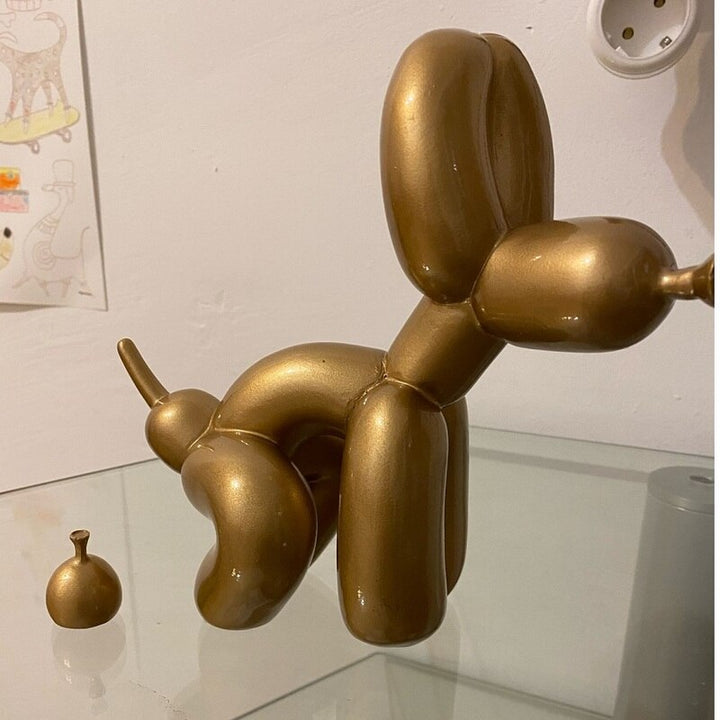 Rzeźba Psa z Balonów, Statua Sztuki Balonowej, Mini Figurka Kolekcjonerska, Dekoracja Domowa, Figura Żywiczna, Akcesoria Biurkowe, Dekoracja Pokoju