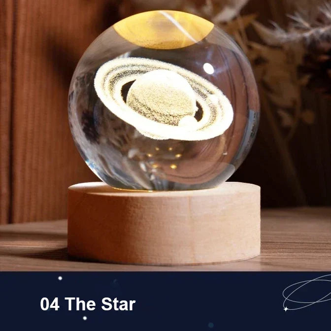 Astranova Galaxy Night Light | LED Kryształowa Kula z Wzorem Drogi Mlecznej | Ciepłe Białe Światło | Kreatywny Prezent dla Dzieci i Dorosłych