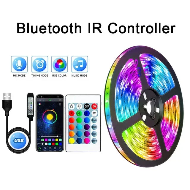 USB RGB Taśmy LED z kontrolą aplikacji do dekoracji oświetlenia w pokoju i telewizorze
