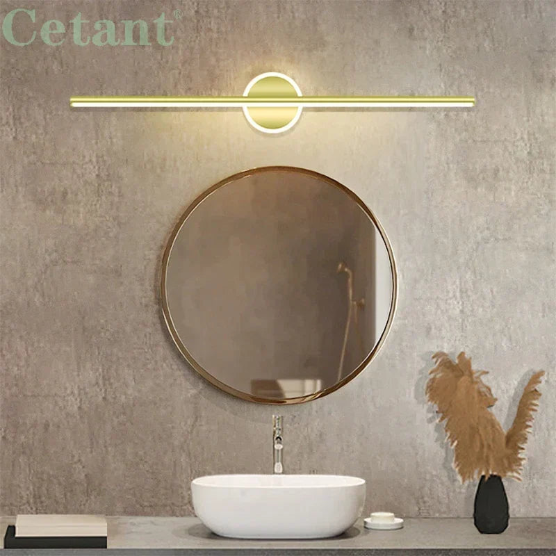 Lampa Ścienna LED LineaLux | Czarna i Złota | 40/60/80 cm | Ciepłe, Zimne i Trójkolorowe Światło | Nowoczesne Oświetlenie Lustra i Ściany