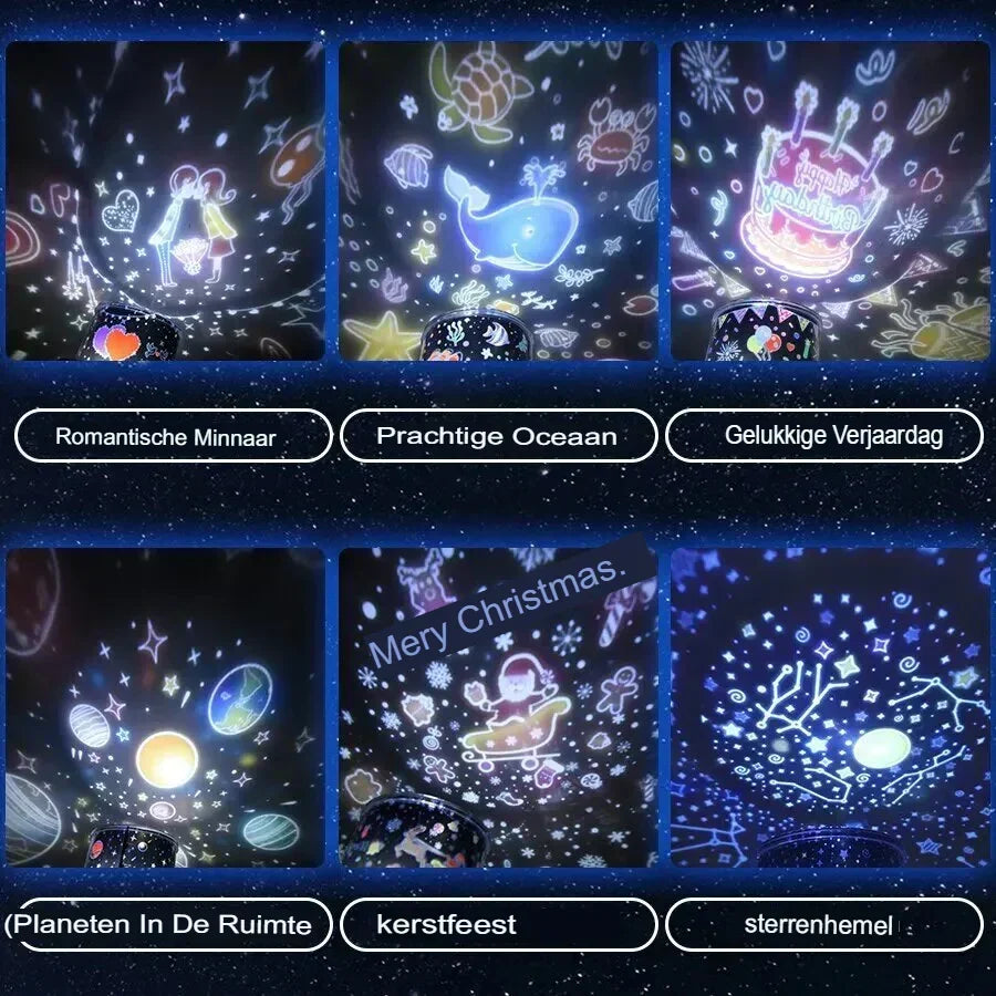 Lampka Projektor Gwiaździstego Nieba dla Dzieci - Magiczna Nocna Lampa