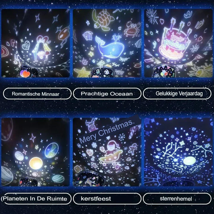 Lampka Projektor Gwiaździstego Nieba dla Dzieci - Magiczna Nocna Lampa
