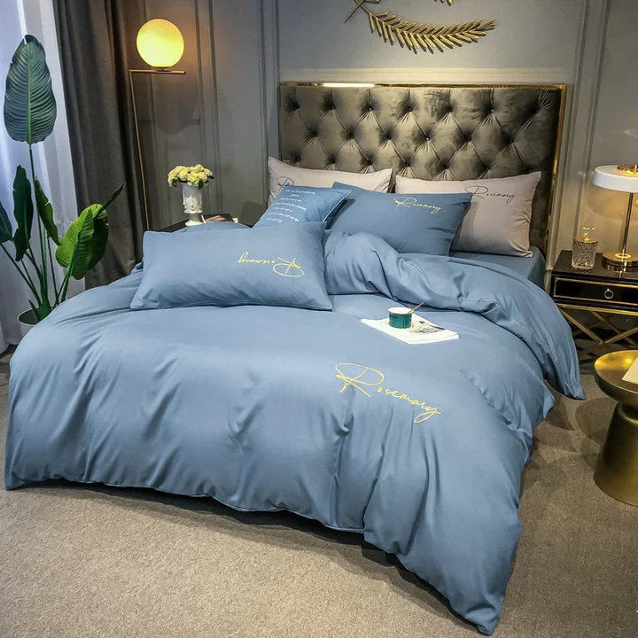 EmbroiLux Pościel - Elegancka luksusowa poszwa na kołdrę z haftem