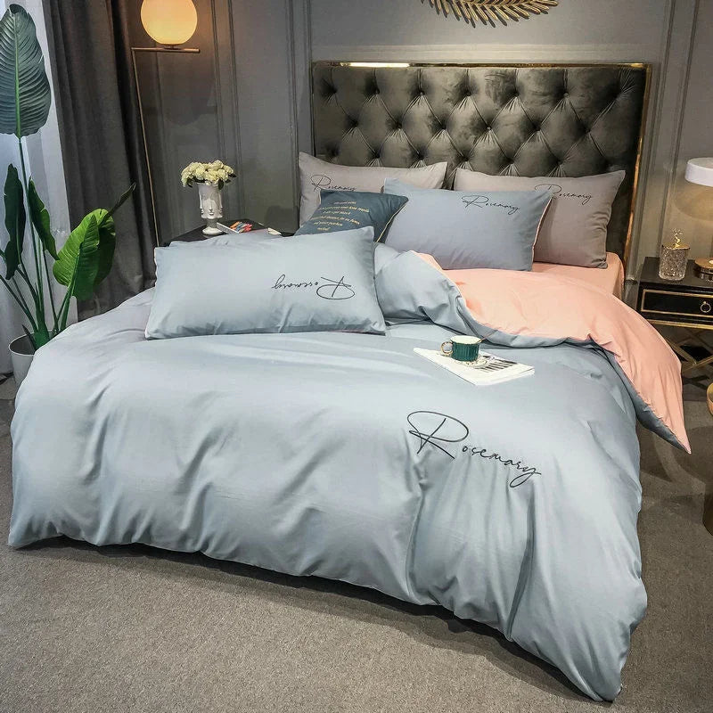 EmbroiLux Pościel - Elegancka luksusowa poszwa na kołdrę z haftem