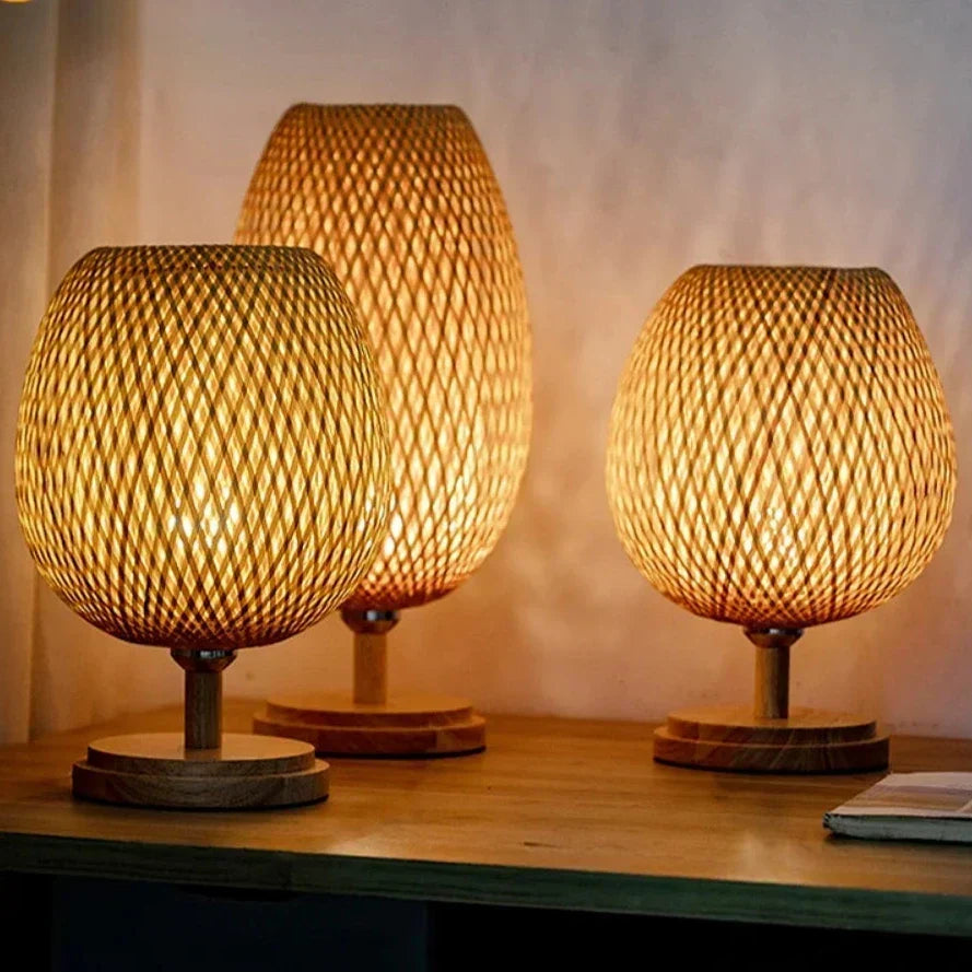Lampa rattanowa - Bezstopniowa lampa koszykowa do dekoracji sypialni i salonu