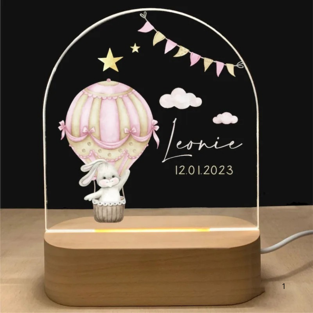 Osobista Lampa Nocna z Imieniem – Miękkie Ciepłe Oświetlenie LED dla Dzieci