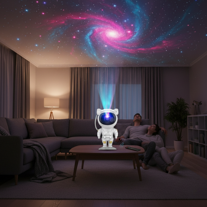 Projektor Gwiazd Lampa Astronauta Regulowana LED Nocna Lampa Galaktyczna