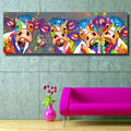 kolorowe Krowy Dekoracja Ścienna Canvas HD Druk Bez Ramy, Rozmiar: 40×120cm