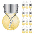 12 PCS Snap Ball Solarna Lampa Żyrandolowa na Zewnątrz Ogród Dziedziniec Świąteczne Oświetlenie Dekoracyjne z Klipsem (Ciepłe Białe Światło)