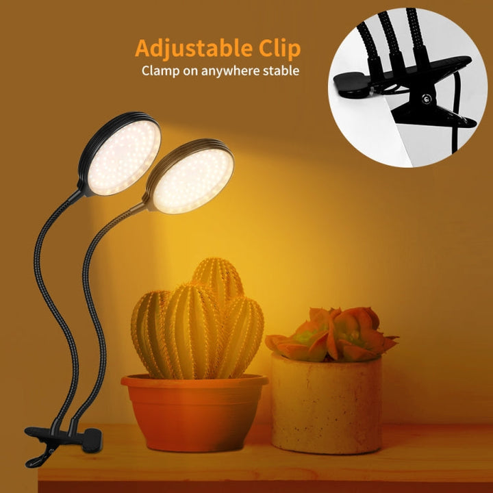 Lampy do wzrostu roślin LED zdalne sterowanie USB, klips wodoodporny, pełne spektrum, naturalne białe światło dla sadzonek, moc: 60W, cztery głowy
