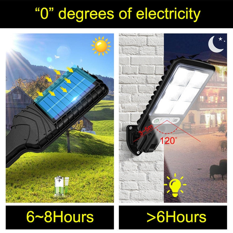 Solarne Oświetlenie Uliczne LED z Wykrywaniem Ruchu, Specyfikacja: 616B-72 COB z Pilotem