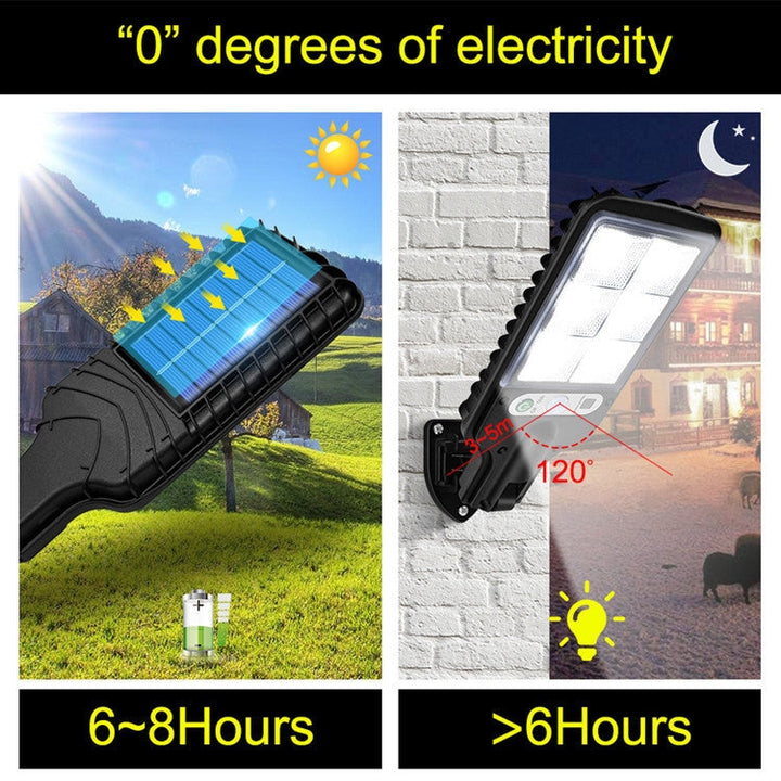 Solarne Oświetlenie Uliczne LED z Wykrywaniem Ruchu, Specyfikacja: 616B-72 COB z Pilotem