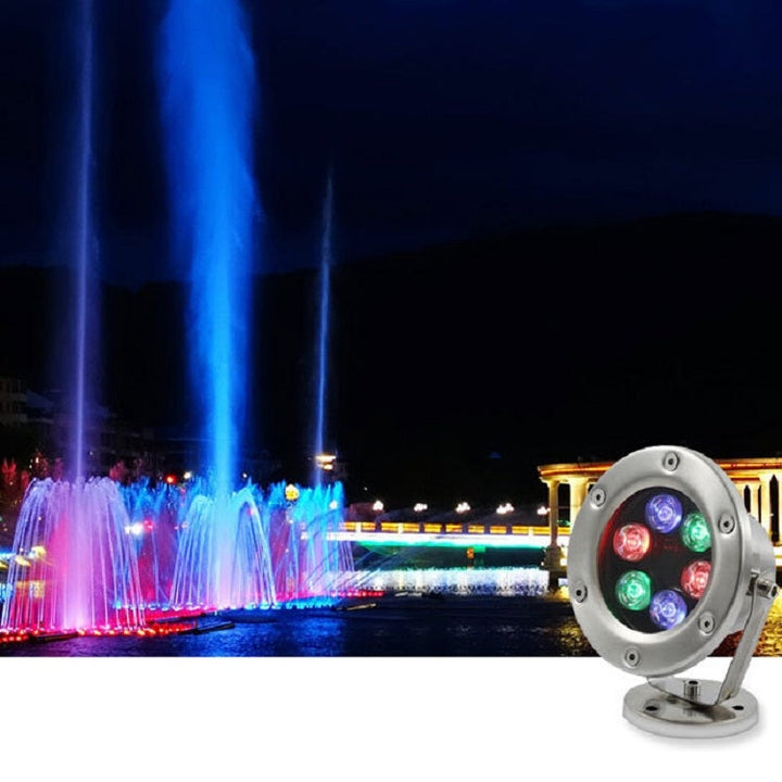 LED podwodna lampa do basenu, stawu rybnego, fontanny, wodoodporna lampa krajobrazowa 18W (ciepła biała)