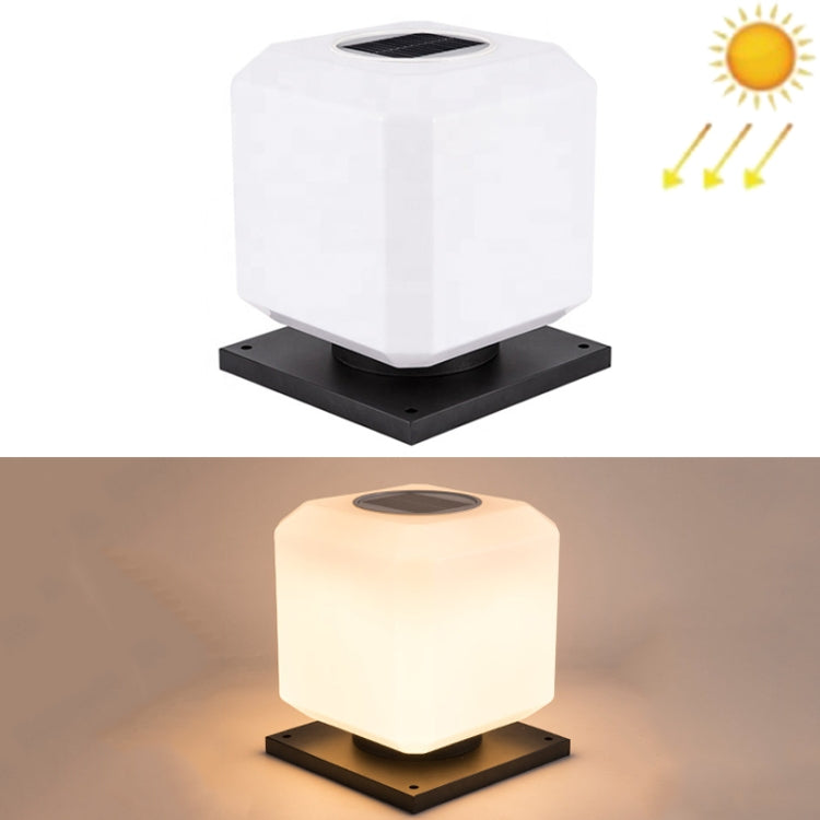 003 Solar Square Outdoor Post Light LED Waterproof Wall Lights, Size: 30cm (Ciepłe Światło)