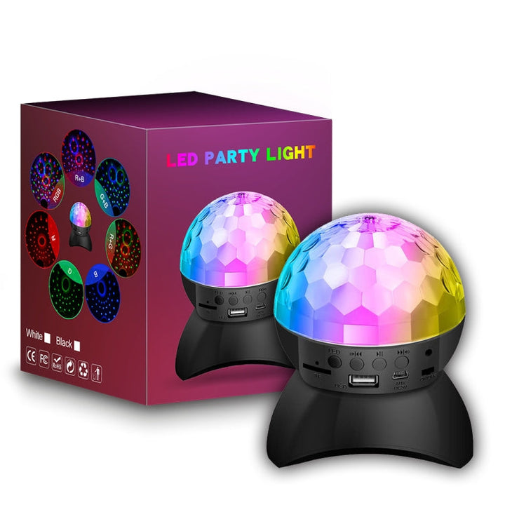 Domowe lampy LED Magic Ball, odbijające światło, ambientowe lampy dźwiękowe, kolor: model ładowania czarny (RGB kolor 5W)