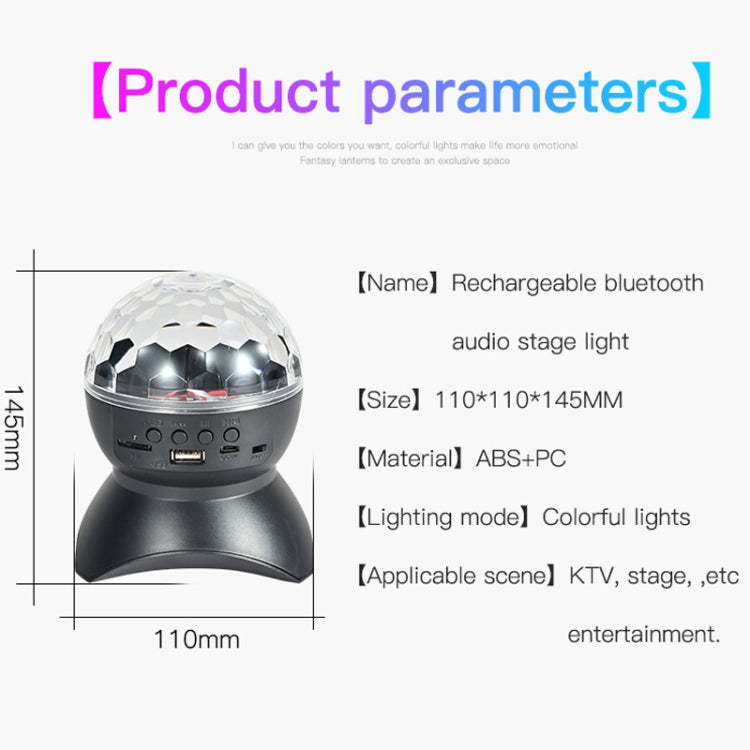 Domowe lampy LED Magic Ball, odbijające światło, ambientowe lampy dźwiękowe, kolor: model ładowania czarny (RGB kolor 5W)