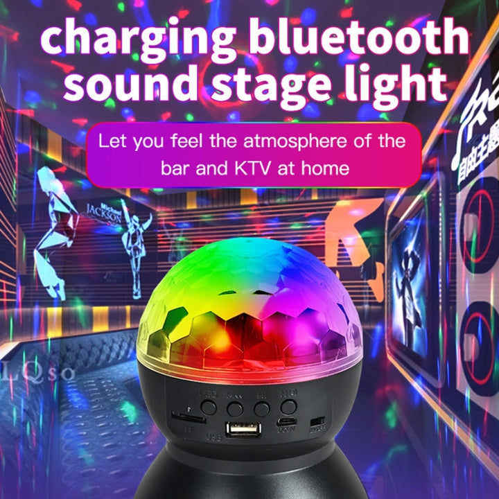 Domowe lampy LED Magic Ball, odbijające światło, ambientowe lampy dźwiękowe, kolor: model ładowania czarny (RGB kolor 5W)