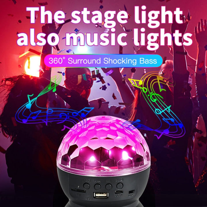 Domowe lampy LED Magic Ball, odbijające światło, ambientowe lampy dźwiękowe, kolor: model ładowania czarny (RGB kolor 5W)