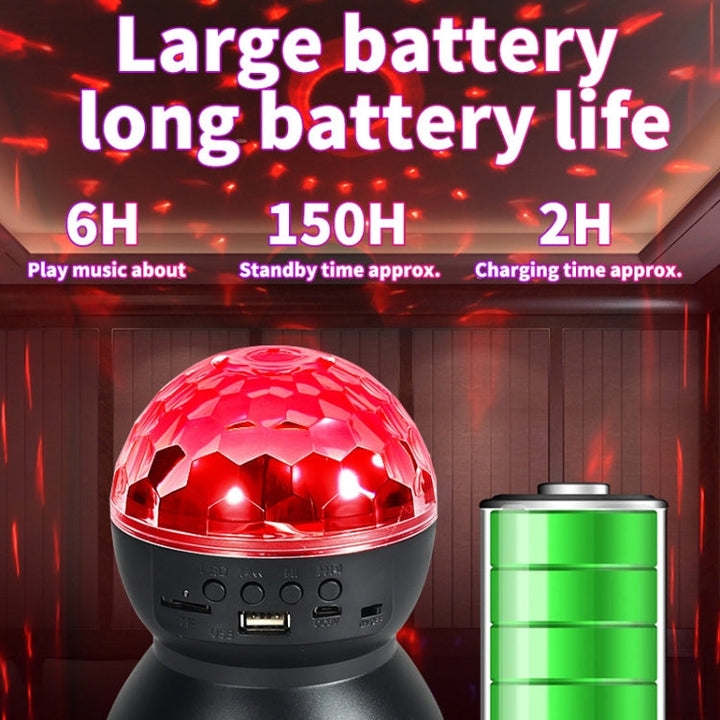 Domowe lampy LED Magic Ball, odbijające światło, ambientowe lampy dźwiękowe, kolor: model ładowania czarny (RGB kolor 5W)