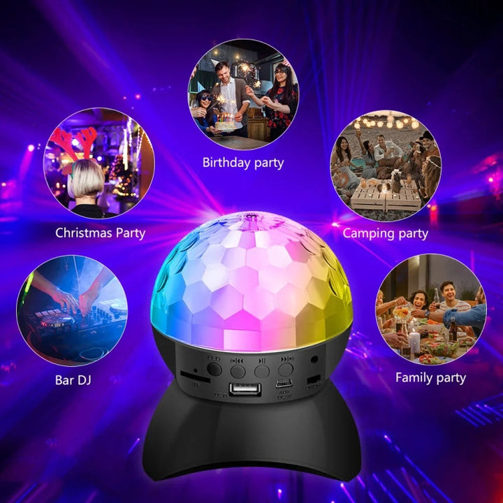 Domowe lampy LED Magic Ball, odbijające światło, ambientowe lampy dźwiękowe, kolor: model ładowania czarny (RGB kolor 5W)