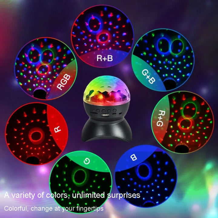 Domowe lampy LED Magic Ball, odbijające światło, ambientowe lampy dźwiękowe, kolor: model ładowania czarny (RGB kolor 5W)