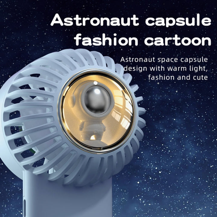 Zewnętrzny ręczny wentylator klimatyzacyjny Ice z lampką nocną astronauty, wentylator chłodzący półprzewodnikowy (jasnoniebieski) |