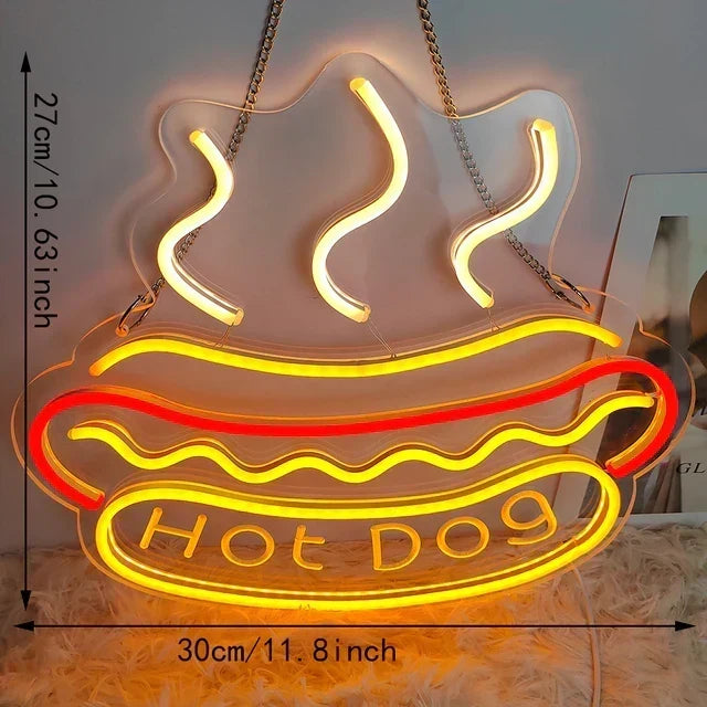 Neonowy Znak Fast Food – Jasny Design Tacos, LED Nocna Lampa do Restauracji i Kuchni |