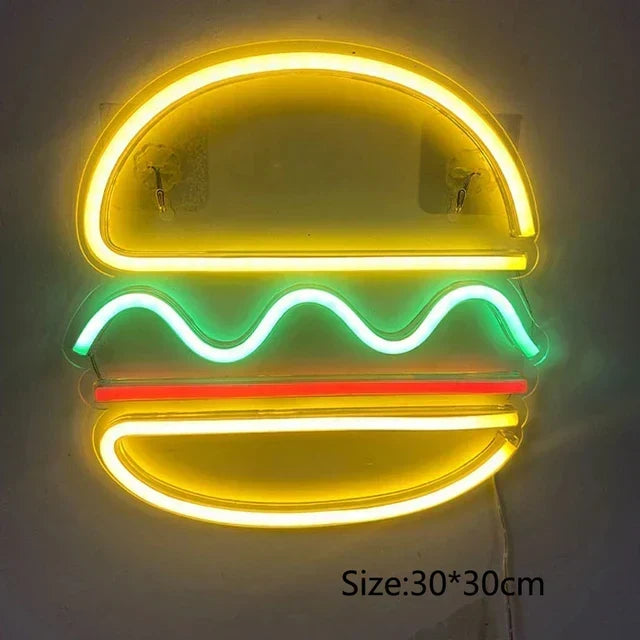 Neonowy Znak Fast Food – Jasny Design Tacos, LED Nocna Lampa do Restauracji i Kuchni |